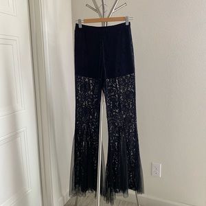 Lace flare pants